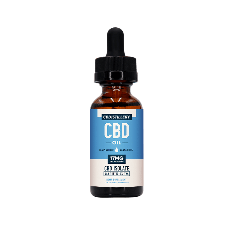 CBDistillery Pure 500mg CBD Oil Isolate THC-Free Tincture For Sale Discount