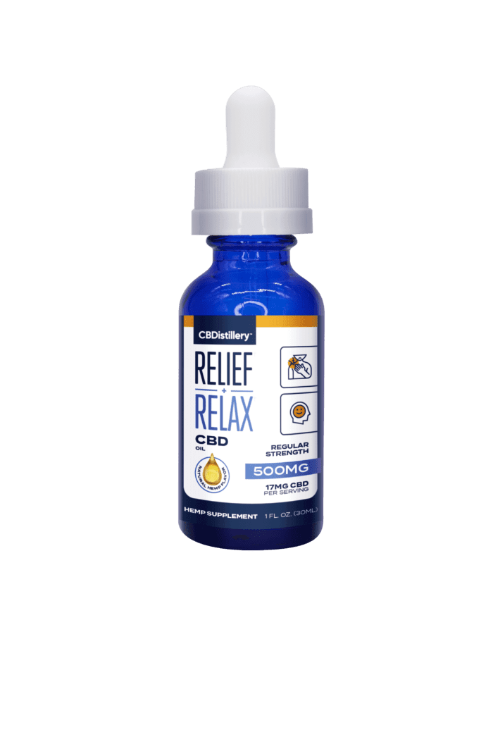 CBDistillery CBD Oil 500mg sale Bottle Relief and Relax  Regular Strength