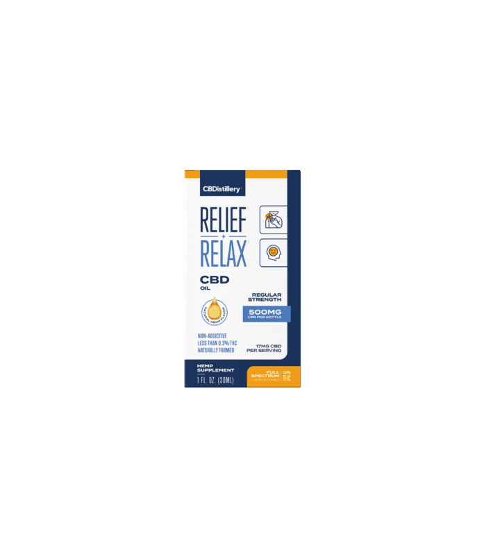 CBDistillery CBD Oil 500mg Full Spectrum Box Relief and Relax