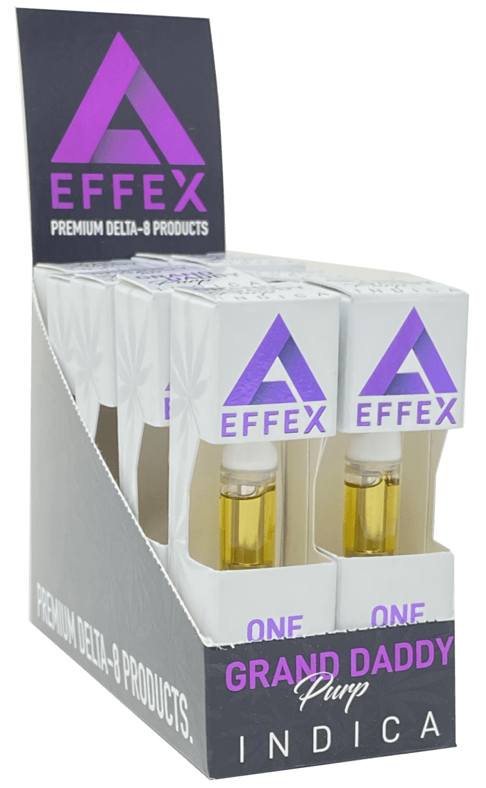 Buy Delta Effex Delta 8 THC Vape Cartridge Grand Daddy Purp 1 gram online 10 pack